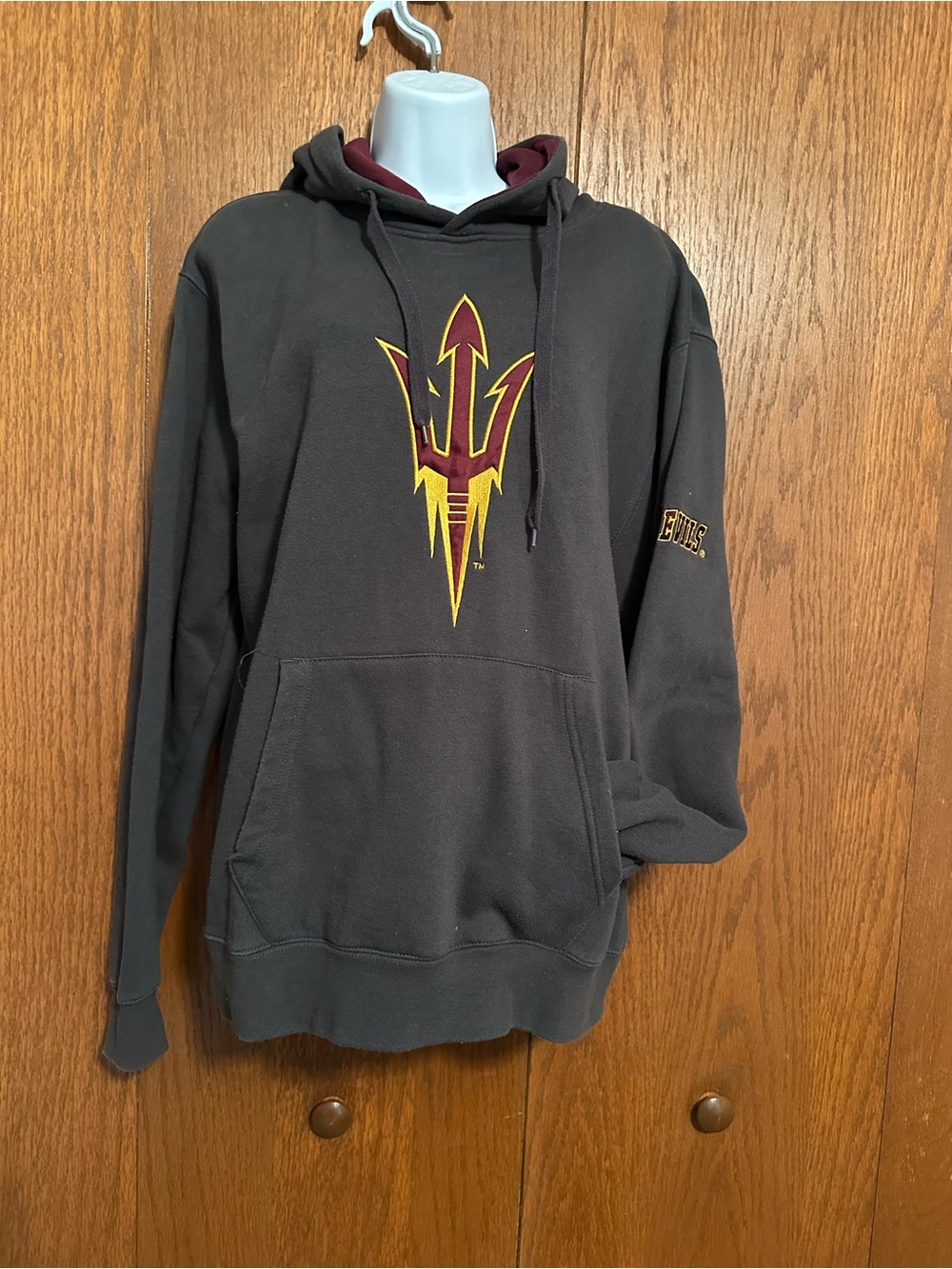 Campus Heritage Grey Arizona State Hoodie with Maroon & Gold Trident 🔱 ASU